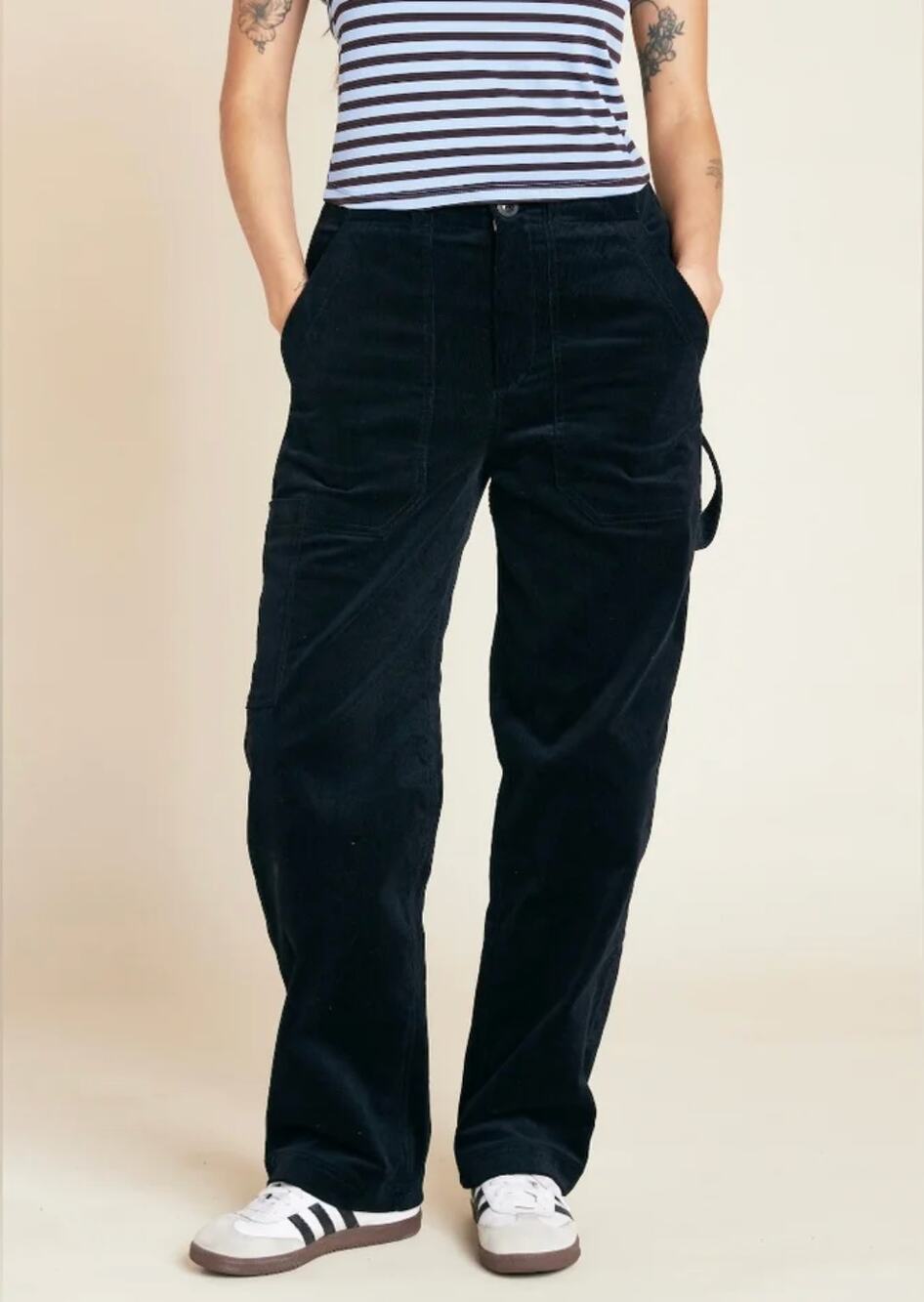 Back Beat Co. Cotton Corduroy Painter Straight Leg Pant Black Size XL